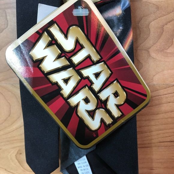 Vintage Ralph Marlin Star Wars Space Battle Lucas Film Tie Black & Gray - Picture 5 of 8